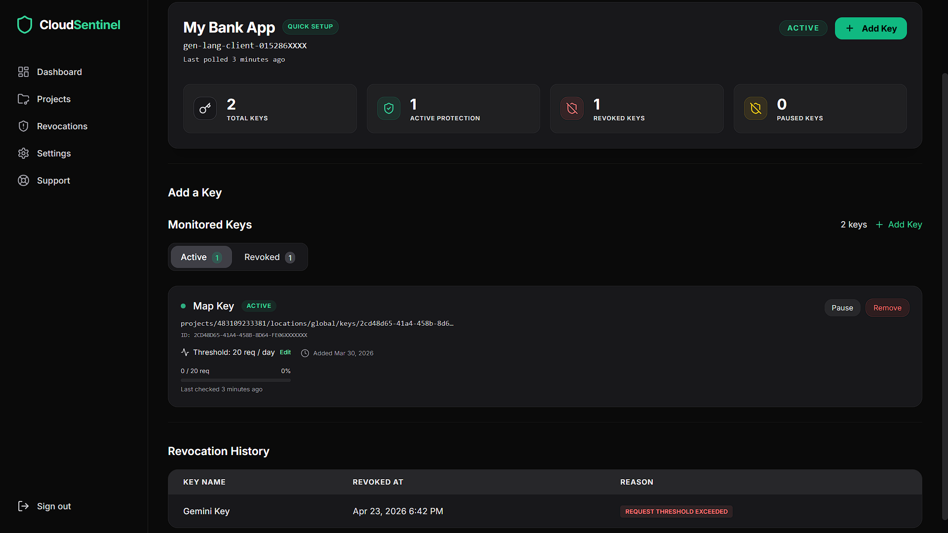 CloudSentinel Dashboard
